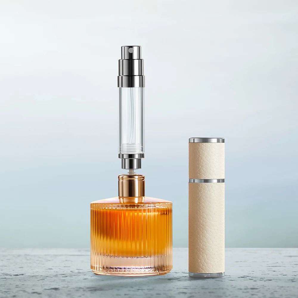 Factory Direct Sales of Aluminum Luxury Mini Leather Magnet Travel Bottom Directly Filled 5ml 8ml 10ml Atomizer Perfume Bottle