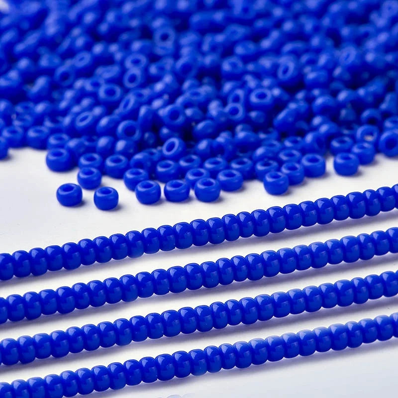 2mm Round Pony Seed Beads Solid Colour Glass Beads for Jewelry Making Ring Braided