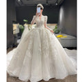 S0230H 2026 New Luxury High Neck Temperament Heavy Industry Beads Diamond Trailing Wedding Dress