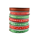 Small Rolls Holiday Decoration Christmas Tree Snowflake Deer Ribbon Christmas Gift Wrap Ribbon