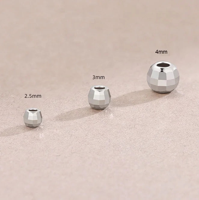 925 Sterling Silver Necklace Bracelet Beads Accessories DIY Septum Laser Bead Silver  for Jewelry Making