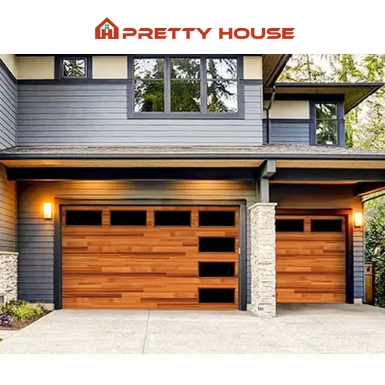 Color Steel Foam Door Panel Garage Door Wooden Automatic Aluminum Glass Full View Overhead Sectional Garage Doors MegaBDM