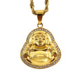 Europe and the United States Cross-border Retro Maitreya Buddha Stainless Steel Gold-plated Pendant Factory Wholesale