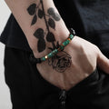 Matte Black Stone Imperial Stone Turquoise Adjustable Energy Beads Bracelet for Men