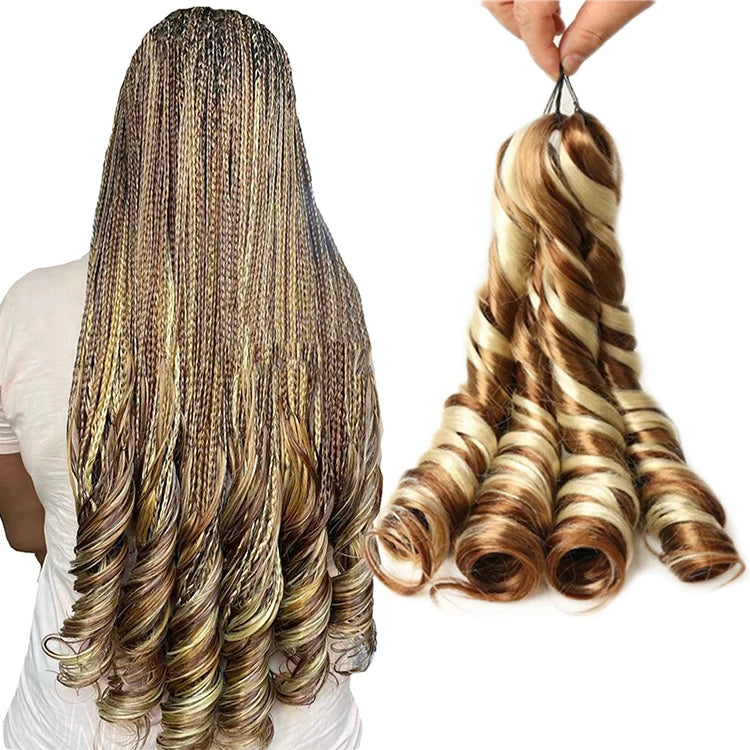 Hot Sale 24Inch Pony Style Crochet Braid Attachments French Curls Synthetic Extension Curly Braiding Hair