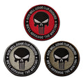 Hot Sale Embroidered Skull God Patch Will Judge Our Enemies Hook Loop for Clothes Sewing Soft Logo Decoration Iron-On Style