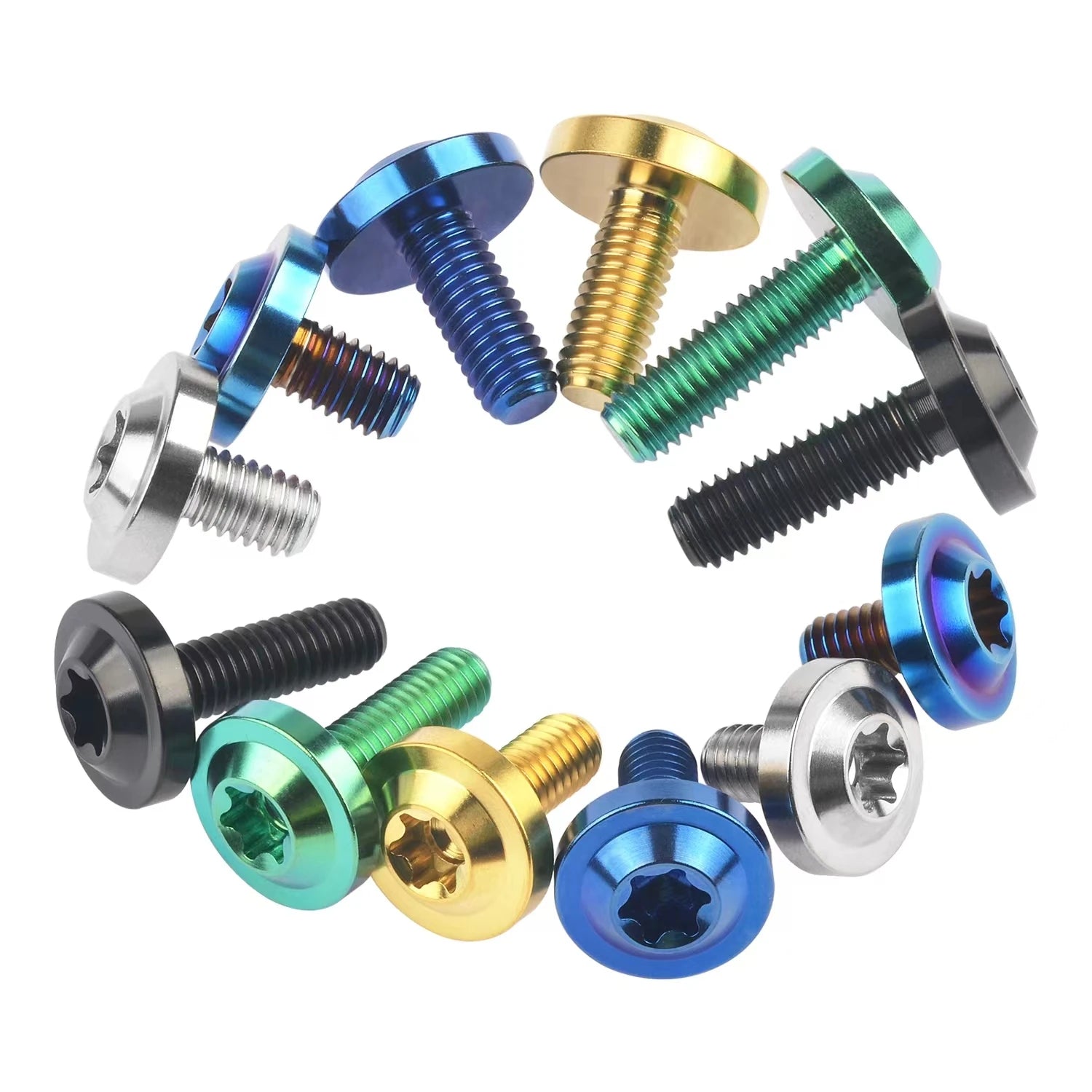 OEM GR5 Nut Titanium Screws & Bolts Anodized Color UFO Head Torx Fasteners for Motorcycle Modification Anodized Titanium Screws