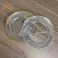 Transparent Wedding Hotel Party Hot Gold Decoration Round Plastic Charging Plate Charger Plate