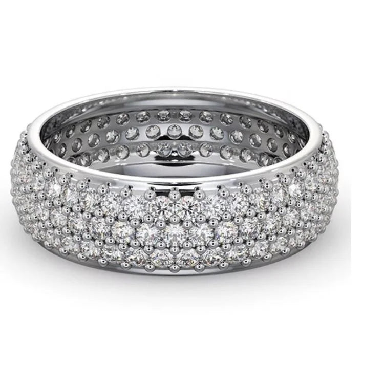 2.0 Carats Total Lab Grown Full Iced Out Diamonds 18k Gold Platinum 950 Men Rings