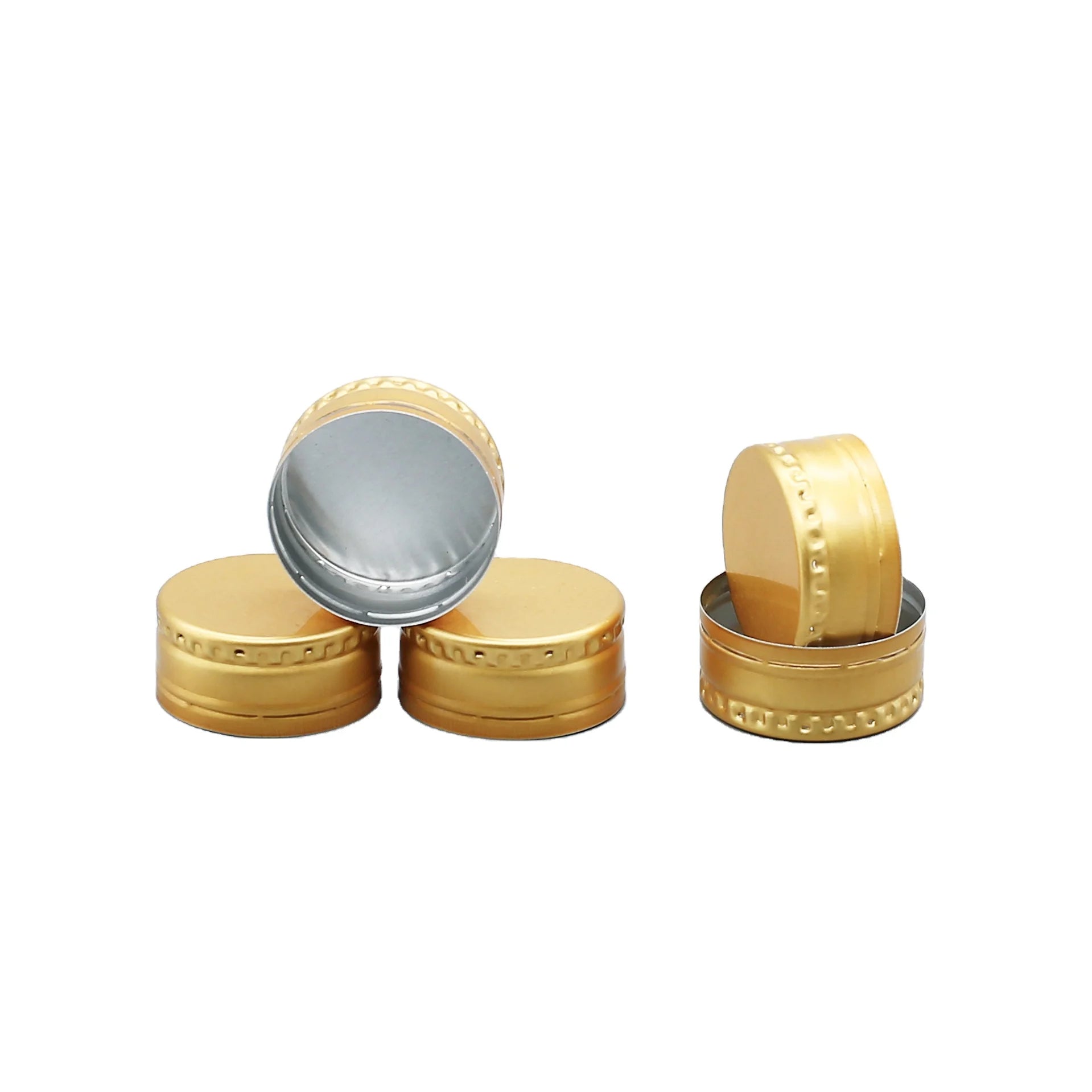 38mm Pilfer Proof Aluminium Lids Bottle Caps Closures Custom Logo Design Carbonated Drinks Aluminium Caps