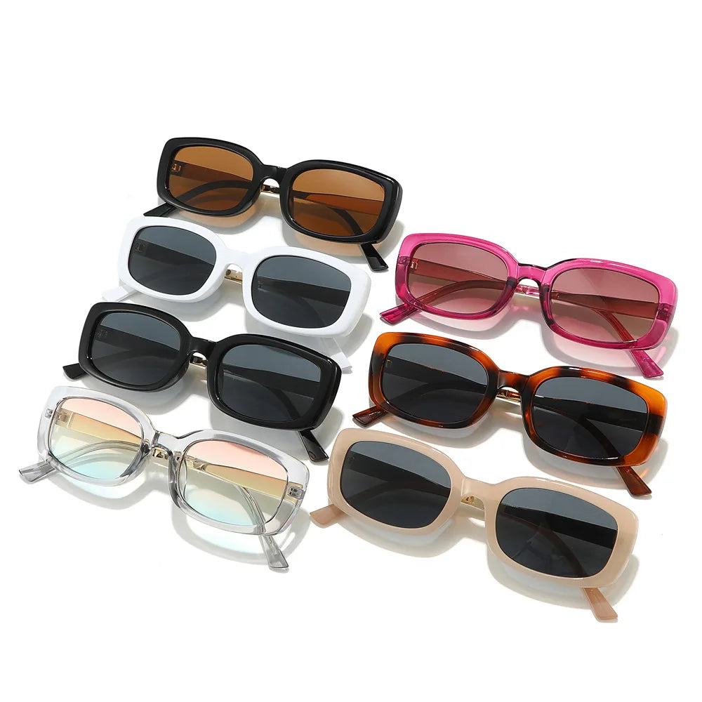 XY6192 Fashion Rectangle Women Sun Glasses Wholesale Metal Temple Sunglasses for Ladies