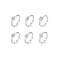 Abiding Minimalist Design Solitaire Oval Pear Trillion Radiant Asscher Heart Cut 0.5 Carat Moissanite Diamond 925 Silver Rings