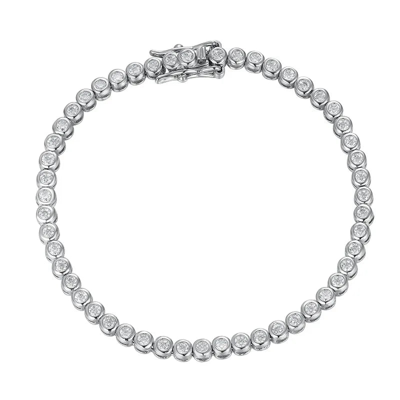 Factory Wholesale D Color VVS1 GRA Certificate 2mm Moissanite Tennis Bracelet for Women Fashionable Party Gift Idea