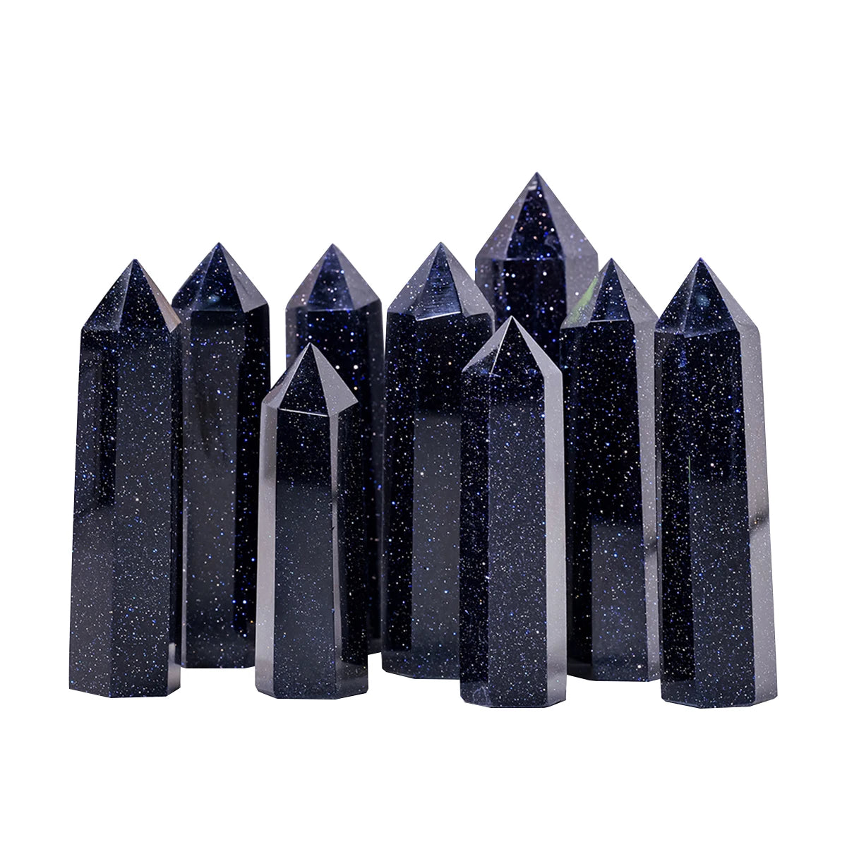 Wholesale Healing Crystal Hot Sales Blue Sandstone Polished Single Pointed Column Wands Carfts for Decor