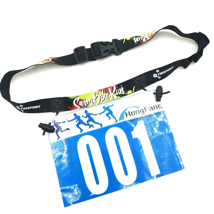 Custom Logo Race Bib Belts Race Number Holder Made of Durable Polyester