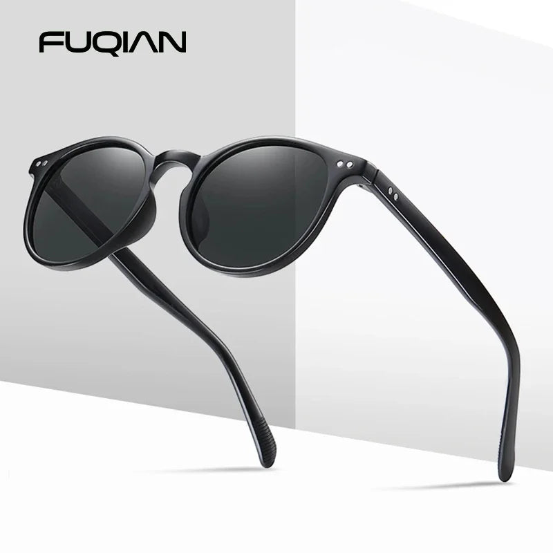 Stylish Vintage TR90 Sunglasses Unisex Small Size High Ultra Light PC Frame Polarized Anti-Glare Driving Shades Tac Glass Logo