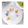 Orealmi New 7pcs Bento Fruit Pick Tools Lovely Animal Kids Plastic Forks for Food Utensils for Home Kitchen Use