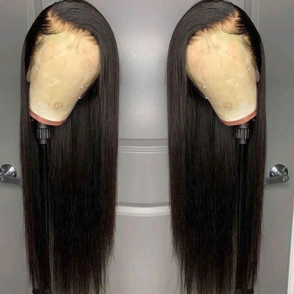 Wholesale 100% Human Hair Lace Wig 4 by 4 and 13 by 4 360 and Full Lace Wig Brazilian Hair Swiss Lace Natural Color #1B Long