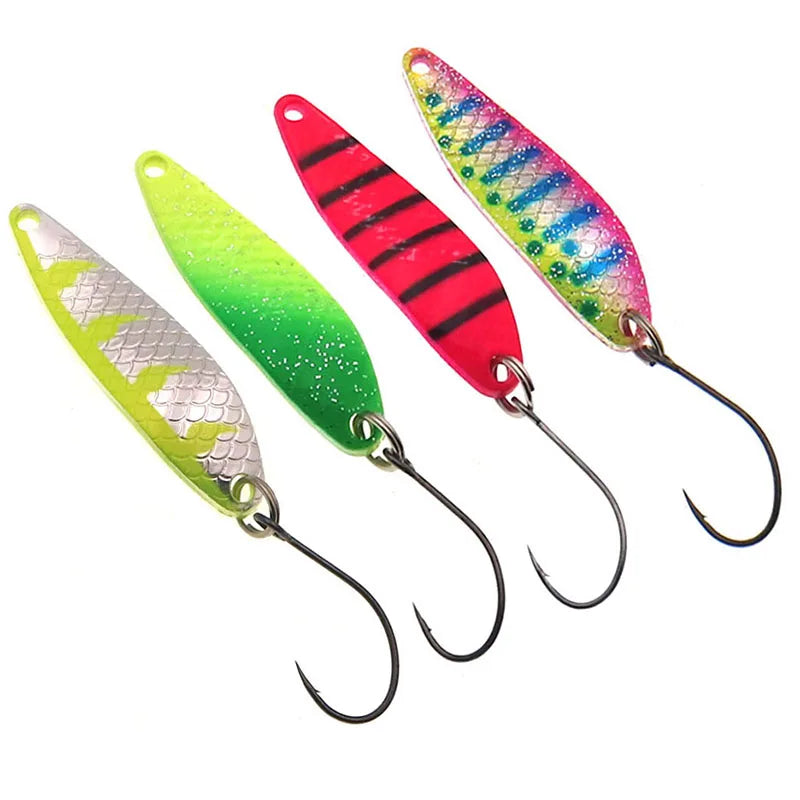 7g Metal Spoon Single Hook Artificial Hard Bait 45mm Trout Spinner Sequins Fishing Lure Fishing Tackle