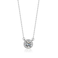 Silver 925 Moissanite Pendant D Color 1.0ct Moissanite Pendant Necklace 6.5mm Round Excellent Cut Moissanite Pendant