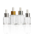 15 ml 30 ml 1 oz 30ml clear White Frosted Flat Shoulder Cylinder Glass Dropper Bottle for Serum Essential Oil Packaging in Stock