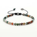Adjustable 4mm Macrame Natural Stone Bead Bracelet Lava Rock Agate Onyx Rose Quartz Amethyst Gemstone Healing Energy Classic