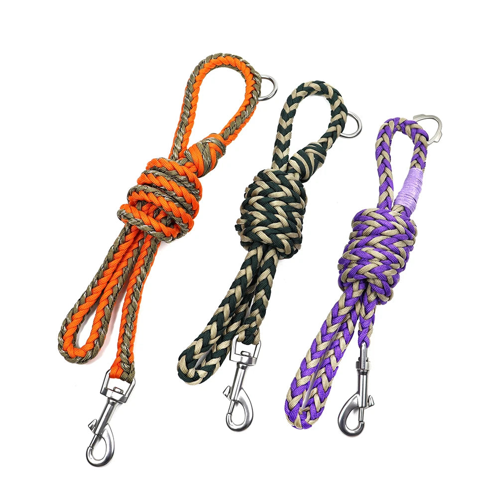 Custom Designers Colorful Braided Nylon Dog Rope Leash