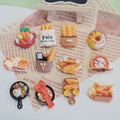 Assorted Simulation Desserts Hot Pot Bread Pizza Mini 3D Resin Food Charms for DIY Clay Phone Cases Handmade Craft Supplies