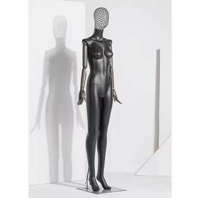 Window Display Movable Mannequin Female Full Body Metal Arm Metal Wire Head Woman Mannequins