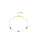 Fashion Jewelry 925 Sterling Silver Three Round Blue Eyes Diamond Devil Eye White Zircon Gold Plated Bracelets for Women