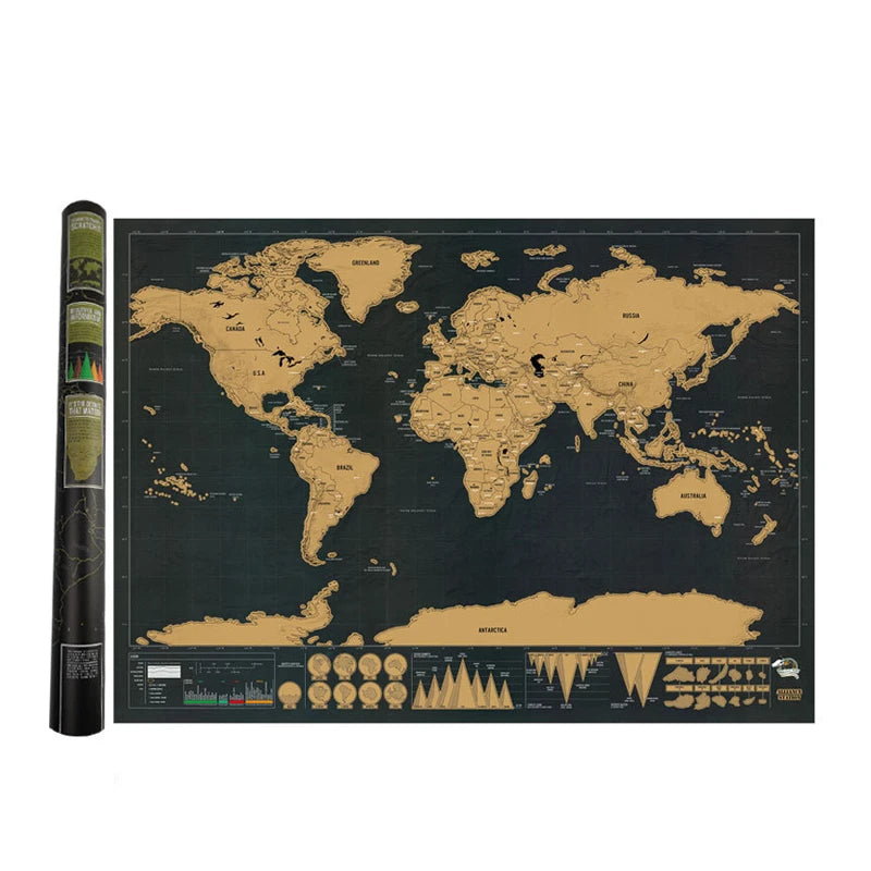 Hot Selling Premium Custom Poster Travel Gift World Scratch Off Painting for Traveler