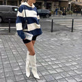 F230055 Custom Hoodies Spring Autumn Sweatshirt Casual Cotton Contrast Color Oversize Women's Hoodies Sweatshirts Streetwear