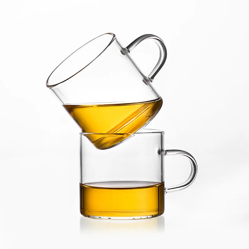 China Manufacturer Wholesale Colored Single Wall Fashion Decal Reusable Glass Coffee Cup with Handle for Hot Drinking