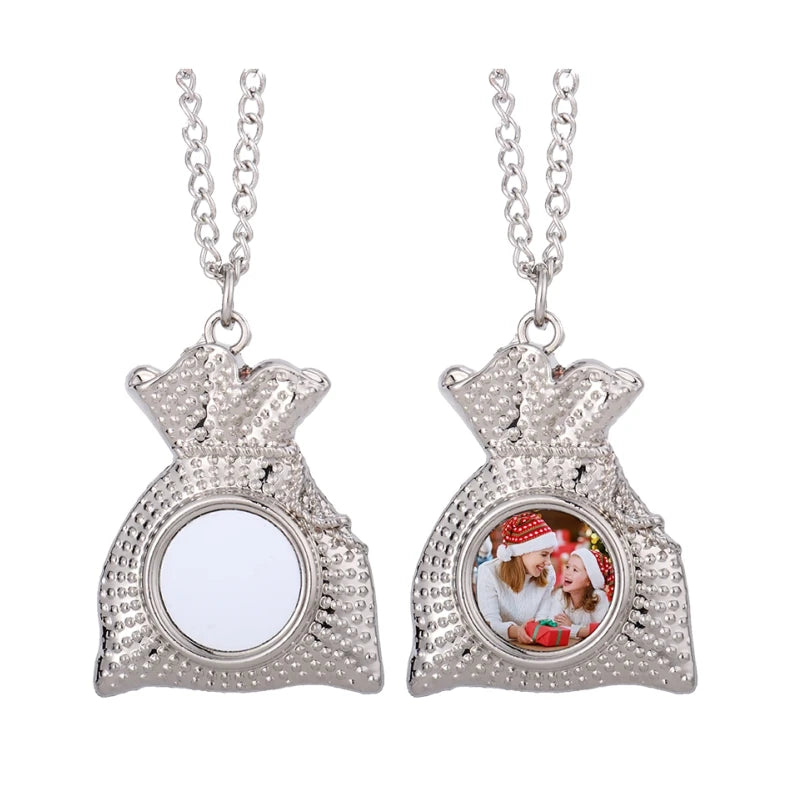 20%OFF New Design Christmas Gifts Jewelry Necklaces Sublimation Blank Blessing Bag Necklace