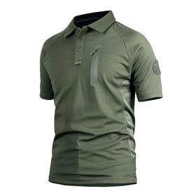 Quality Men's Quick Dry Pique Polo T-Shirt Safari Short Sleeve Tactical T-Shirt for Hiking Hunting Camping