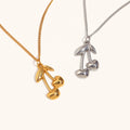 Dingran Non Tarnish Waterproof Jewelry 18K Gold Plated Stainless Steel Cherry Pendant Necklaces