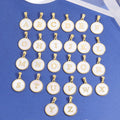 Personalized Stainless Steel Round Shape Gold Silver 26 Alphabet Letter Charms DIY Pendant for Bracelet Necklace Name
