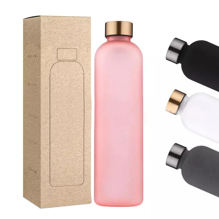 FX Factory Time Maker Water Bottle Logo Customized High Borosilicate Glass Bottle With Silicone Sleeve Leak-proof
