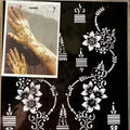 OEM 18*24cm Over 200 Models Henna Flower Tattoo Stencils Hand PVC Templates with Photo Design