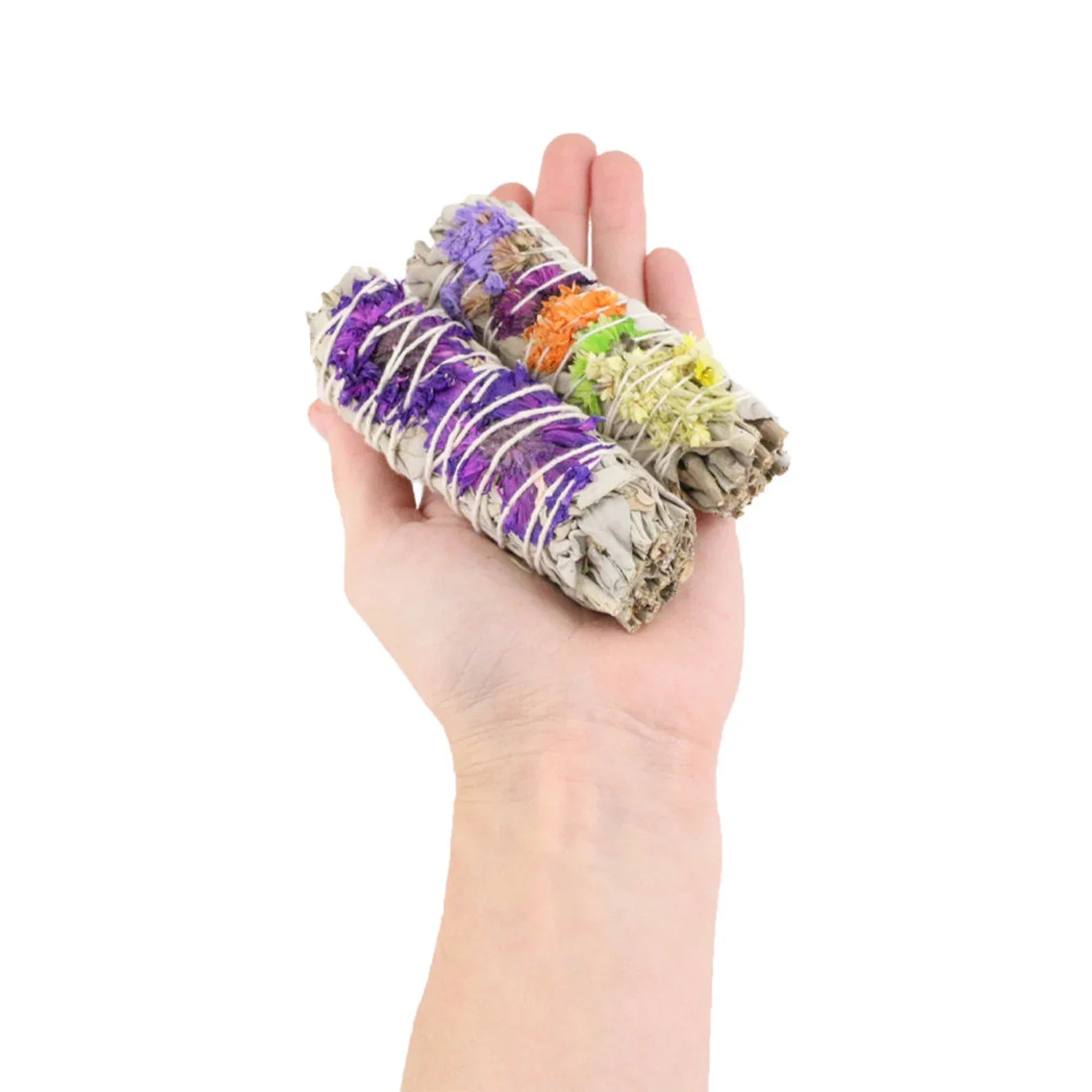 10cm Palo Santo Incense Natural White Sage Smudge Stick Wand for Spiritual Incense Sticks Flower Aromatherapy Energy Cleaning