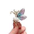 Fashion Women Jewelry Crystal Rhinestone Corsage Badge Garment Ornament Dancing Girl Coat Angel Wing Zircon Lapel Pin Brooch