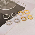 G3981 Wholesale 16mm 20mm Dainty Huggie Earrings Women Gold Plated Stainless Steel Cubic Zirconia Hoop Earrings Fashion Jewelry