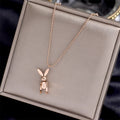 Wholesale New Stainless Steel Simple Animal Fashion Personalized Gold Plated Movable Rabbit Necklace Women