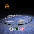 New Style Silver925 Moissanite Chain Bracelet White Color 1ct Round Moissanite Bangle Wholesale Price Link Bracelets