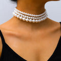 3 Pcs/Set Separable Layered Pearl Beads Choker Necklace for Women Trendy Charms Beaded Chains Collar Fashion Jewelry Accessories