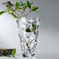 INS Popular Modern Design Wide Mouth Frosted Crystal Glass Hydroponic Flower Planted Table Centerpiece for Parties