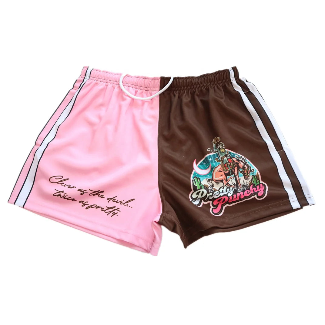 Popular Activewear Rugby League Training Footy  Shorts With Side Panel Half and Half Custom Design for Men