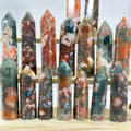 Wholesale Factory Price Natural Red Moss Agate Point Healing Druzy Crystal Points Stone Tower for Decoration Gift