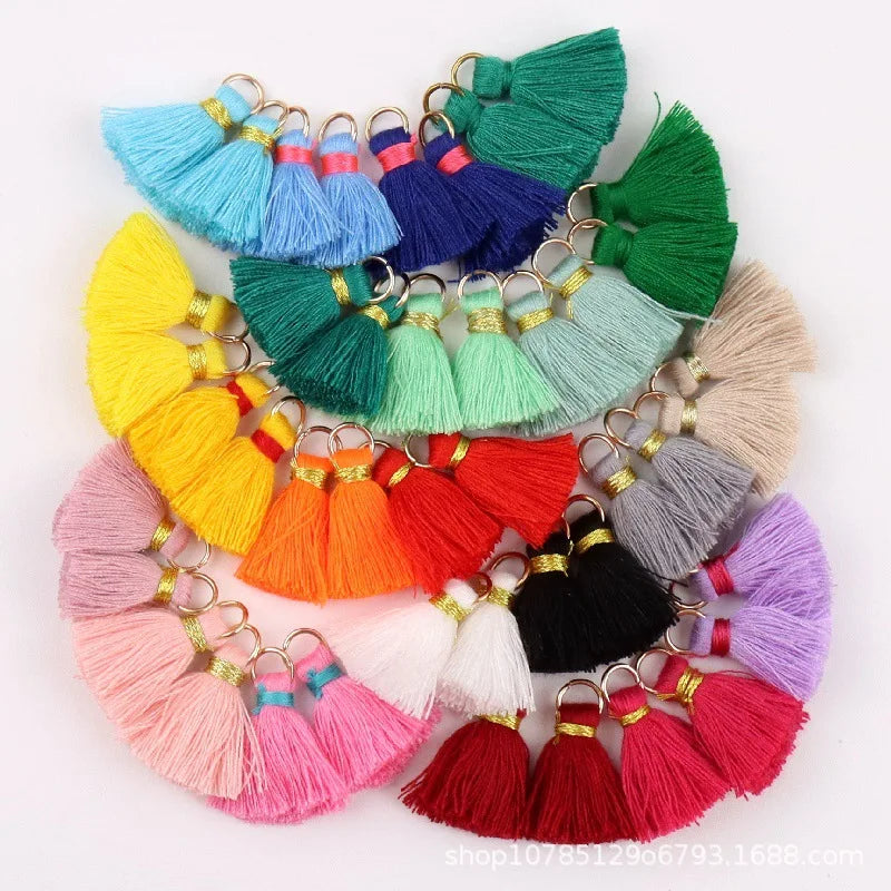 DIY 20mm Thin Cotton Cord Tassel Pendant for Key Chain Cellphone Jewelry Bags Clothes Fiber Fringe Tassels Trim
