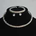 Delicate 1/2/3 Row Crystal Necklace Fashion Rhinestone Claw Chain Earring Bracelet Necklace Set for Women Bride Wedding Jewelry